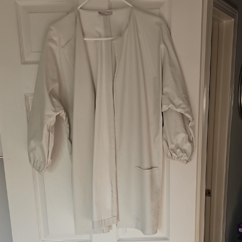 Elegant Cream Open Front Jacket